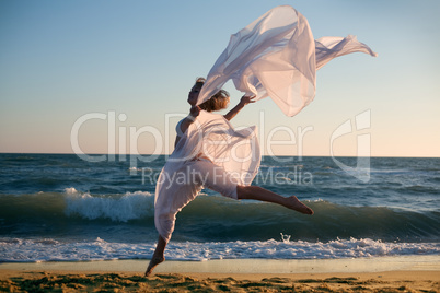 beauty woman with white dress