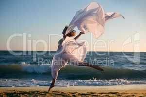 beauty woman with white dress