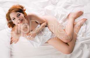 beauty nude woman in  bed