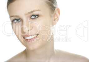 beauty woman face on white background