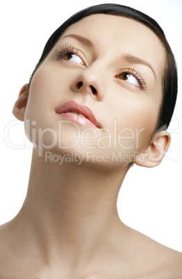 beauty woman face on white background