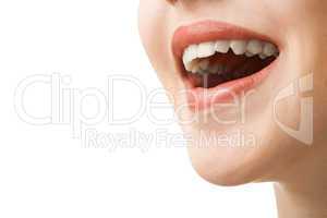 Laughing woman mouth
