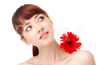 Beauty woman with flower