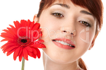 Beauty woman with flower