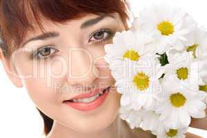Beauty woman with flower