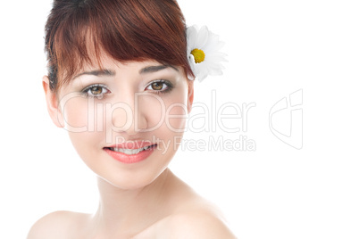 Beauty woman with flower