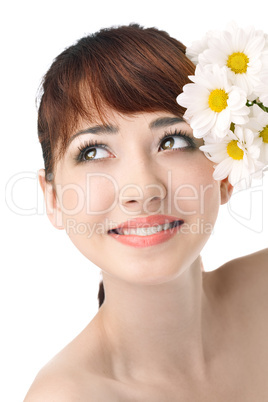 Beauty woman with flower