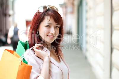 shopping woman in mall