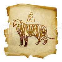 Tiger Zodiac icon, isolated on white background.