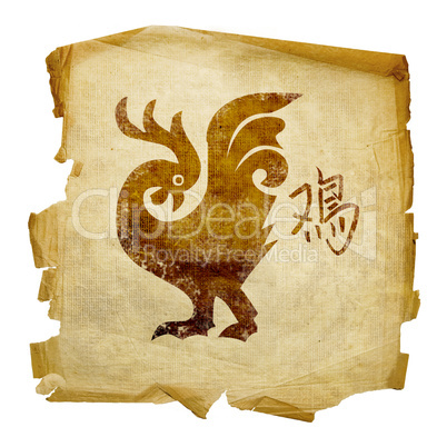 Cock Zodiac icon, isolated on white background.