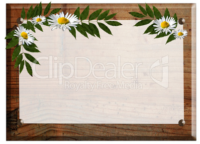 Holz Schild Tafel Blumen