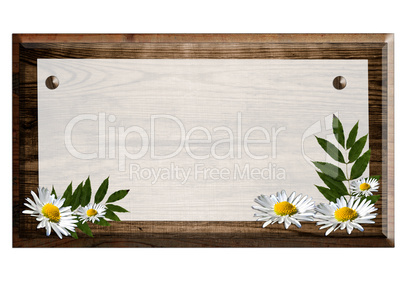 Holz Schild Tafel Blumen