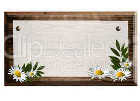 Holz Schild Tafel Blumen