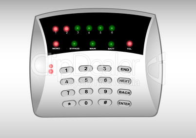 The panel of the security alarm system