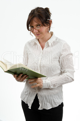 Woman with an opened book