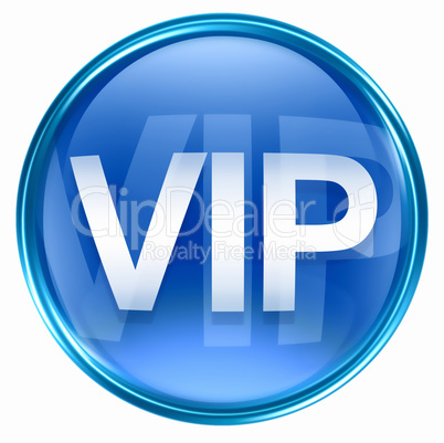 VIP icon blue, isolated on white background.