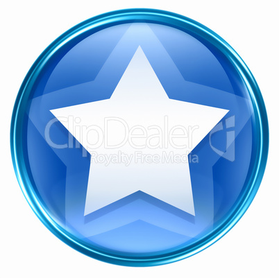 star icon blue, isolated on white background.