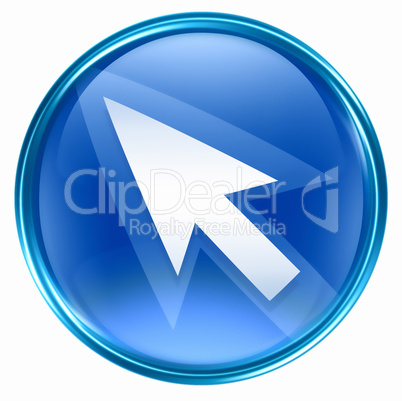 arrow icon blue, isolated on white background
