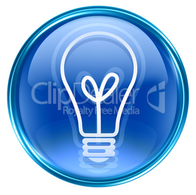 Light Bulb Icon blue, isolated on white background