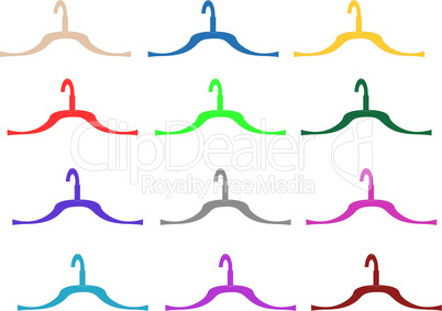 set of Clothes hangers isolated on white