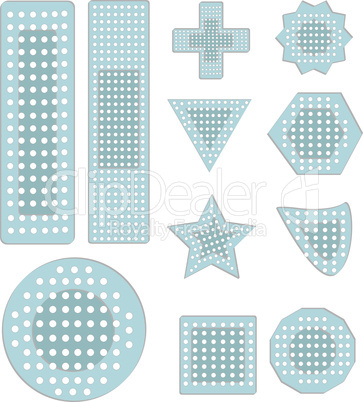 A collection bandaid icons in various shapes and sizes