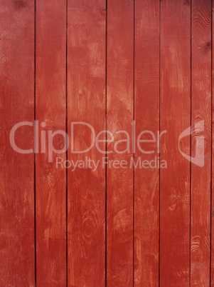 Wooden red painted planks