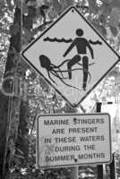 Signs in Daintree National Park, Australia