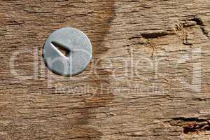 Metal pin in wooden board