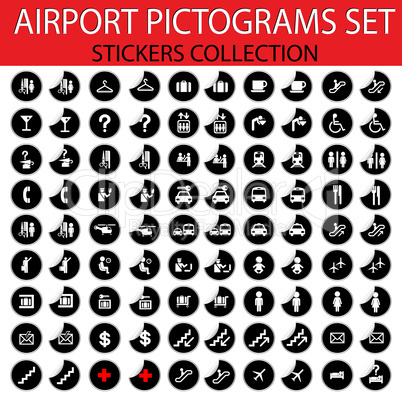 Airport pictograms set