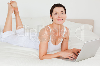 Woman using a laptop