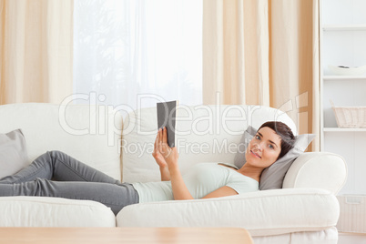 Smart woman holding a book