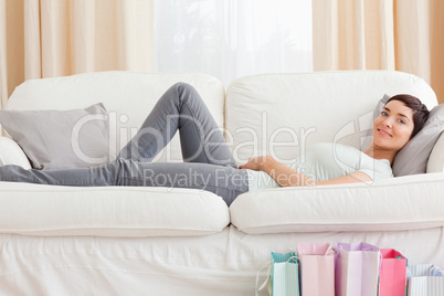 Young woman with shopping bags