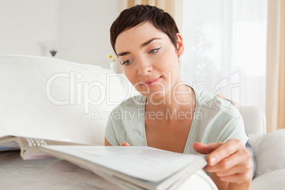 Woman reading a magazine