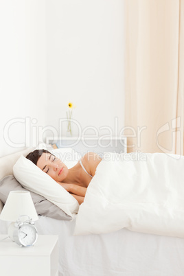 Portrait of a cute woman sleeping