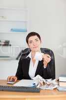 Portrait of an office worker doing accountancy