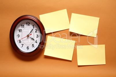 Adhesive Notes And Clock