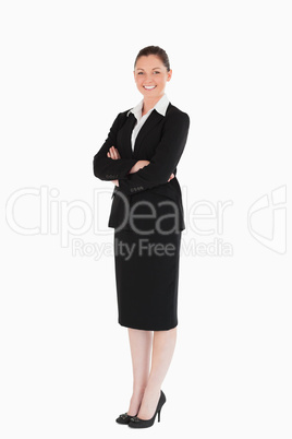 Attractive female in suit posing