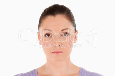 Portrait of an upset woman posing while standing