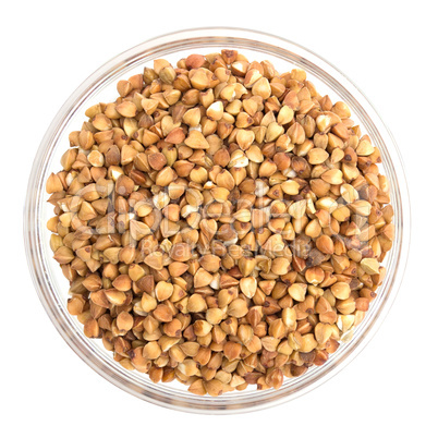 Buckwheat in a glass bowl