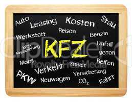 KFZ - Automobil - Kreide Tafel