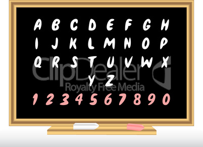 Alphabet on a blackboard.
