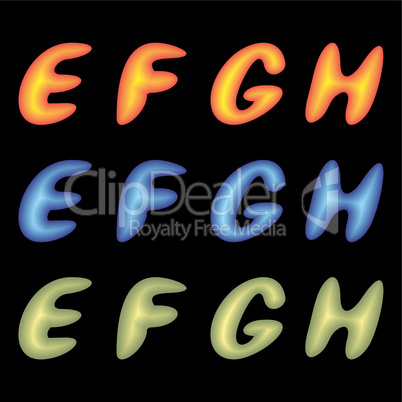 Letters EFGH.