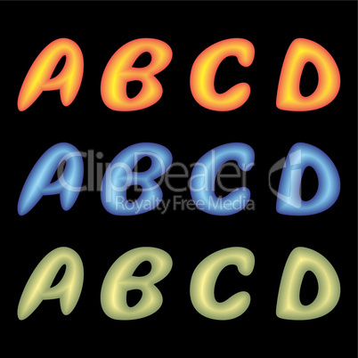 Letters ABCD.