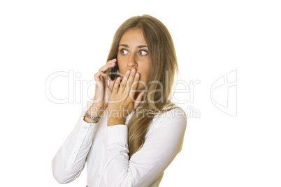 Attractive business woman talking on the phone