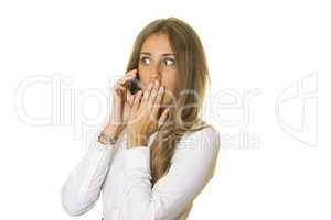 Attractive business woman talking on the phone