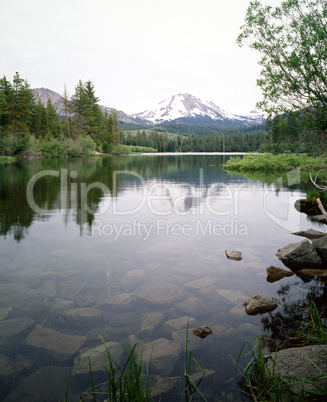 Mountains with lake