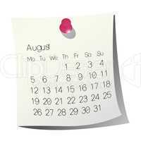 2013 August calendar