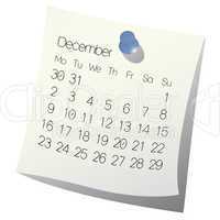 2013 December calendar
