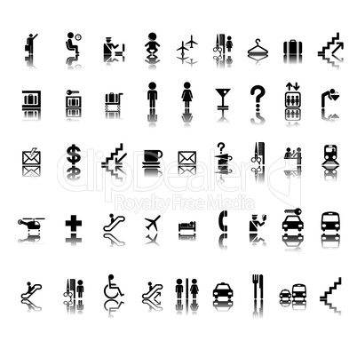 Airport pictograms set