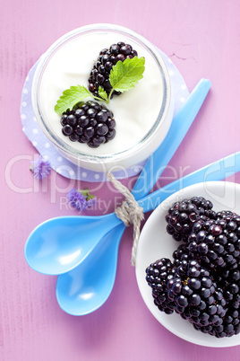 Joghurt mit Brombeeren / yogurt with blackberries